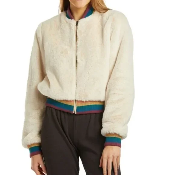 NWT Spiritual Gangster SG Furry Bomber Jacket